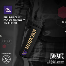Washington Huskies NCAA Stainless Steel Water Bottle - Black
