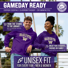 Washington Huskies Adult Arch & Logo Soft Style Gameday Hooded Sweatshirt - Purple