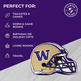 Washington Huskies NCAA Helmet Super Soft Football Pillow - Gold