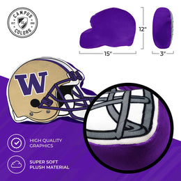 Washington Huskies NCAA Helmet Super Soft Football Pillow - Gold