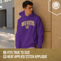 Washington Huskies NCAA Adult Tackle Twill Hooded Sweatshirt - Purple