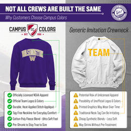 Washington Huskies Adult Tackle Twill Crewneck - Purple