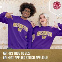 Washington Huskies NCAA Adult Tackle Twill Crewneck Sweatshirt - Purple
