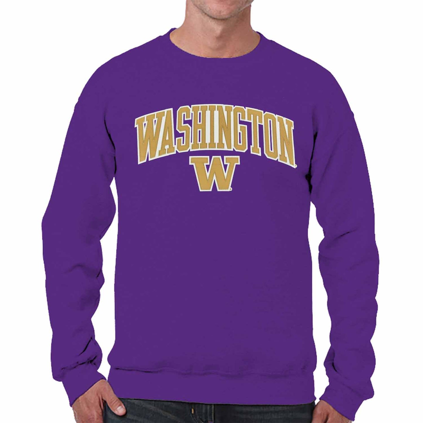 Washington Huskies Adult Tackle Twill Crewneck - Purple