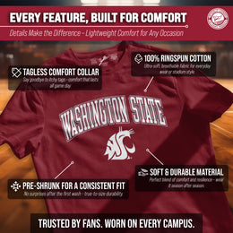 Washington State Cougars NCAA Adult Gameday Cotton T-Shirt - Cardinal