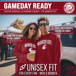 Washington State Cougars Adult Arch & Logo Soft Style Gameday Crewneck Sweatshirt - Cardinal