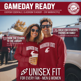 Washington State Cougars Adult Arch & Logo Soft Style Gameday Crewneck Sweatshirt - Cardinal