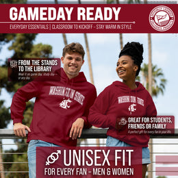 Washington State Cougars Adult Arch & Logo Soft Style Gameday Hooded Sweatshirt - Cardinal