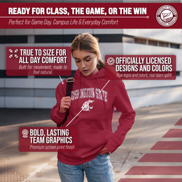 Washington State Cougars Adult Arch & Logo Soft Style Gameday Hooded Sweatshirt - Cardinal