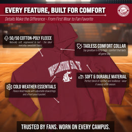 Washington State Cougars Adult Arch & Logo Soft Style Gameday Hooded Sweatshirt - Cardinal