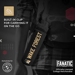 Wake Forest Demon Deacons NCAA Stainless Steel Water Bottle - Black