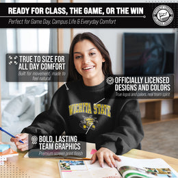 Wichita State Shockers Adult Arch & Logo Soft Style Gameday Crewneck Sweatshirt - Black