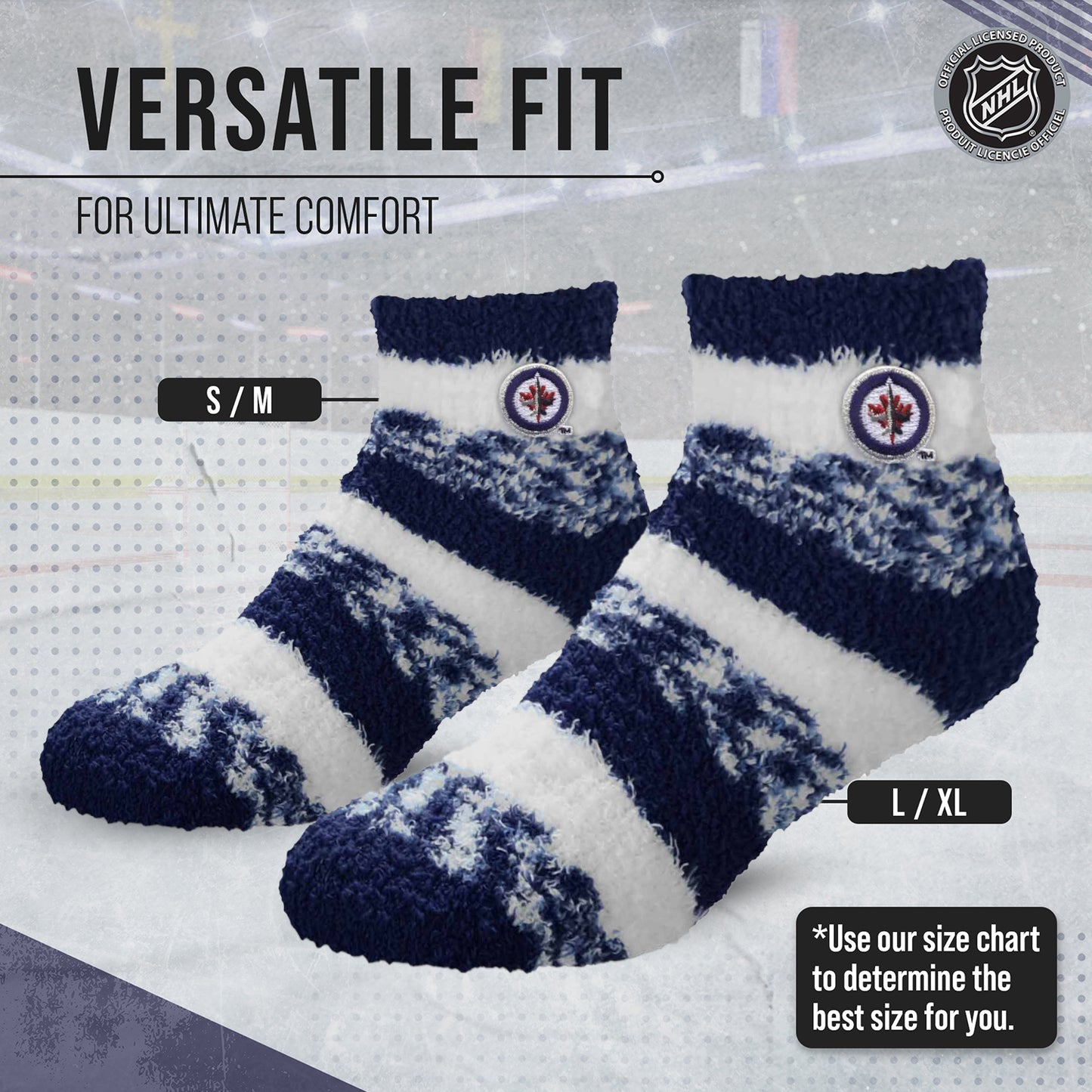 Winnipeg Jets NHL Unisex Cozy Sleep Socks - Navy