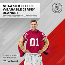 Wisconsin Badgers NCAA Team Wearable Blanket with Sleeves - Red