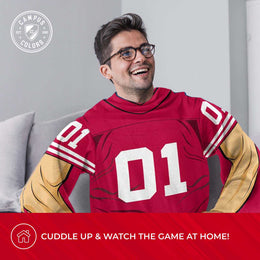 Wisconsin Badgers NCAA Team Wearable Blanket with Sleeves - Red