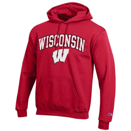 Wisconsin Badgers Adult Arch & Logo Soft Style Gameday Hooded Sweatshirt - Red
