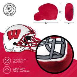 Wisconsin Badgers NCAA Helmet Super Soft Football Pillow - Red