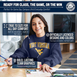 West Virginia Mountaineers Adult Arch & Logo Soft Style Gameday Crewneck Sweatshirt - Navy