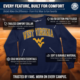 West Virginia Mountaineers Adult Arch & Logo Soft Style Gameday Crewneck Sweatshirt - Navy