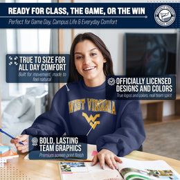 West Virginia Mountaineers Adult Arch & Logo Soft Style Gameday Crewneck Sweatshirt - Navy