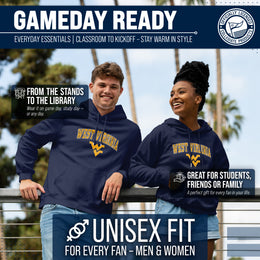 West Virginia Mountaineers Adult Arch & Logo Soft Style Gameday Hooded Sweatshirt - Navy
