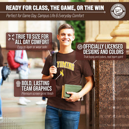 Wyoming Cowboys NCAA Adult Gameday Cotton T-Shirt - Brown