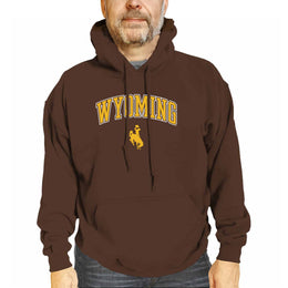 Wyoming Cowboys Adult Arch & Logo Soft Style Gameday Hooded Sweatshirt - Brown