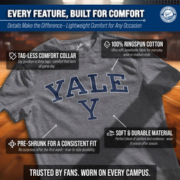 Yale Bulldogs NCAA Adult Gameday Cotton T-Shirt - Gray