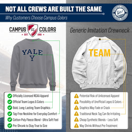 Yale Bulldogs Campus Colors Adult Arch & Logo Soft Style Gameday Crewneck Sweatshirt  - Gray