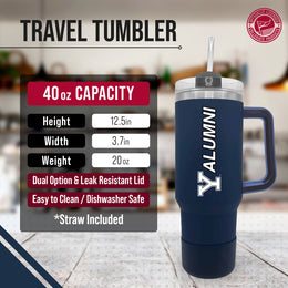 Yale Bulldogs Collegiate 40oz Stainless Steel Travel Tumbler with Handle for Alumni - Navy