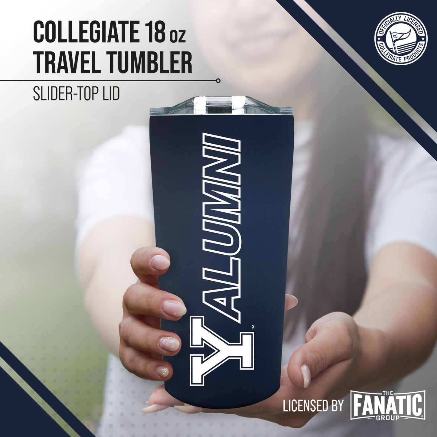 Yale Bulldogs Collegiate Stainless Steel Travel Tumbler for Alumni - Navy