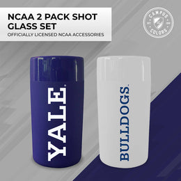 Yale Bulldogs College and University 2-Pack Shot Glasses - Team Color