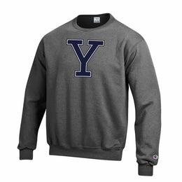 Yale Bulldogs Adult Mascot Fleece Crewneck - Charcoal