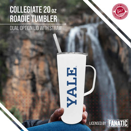 Yale Bulldogs NCAA Stainless Steel 20oz Roadie With Handle & Dual Option Lid With Straw - White