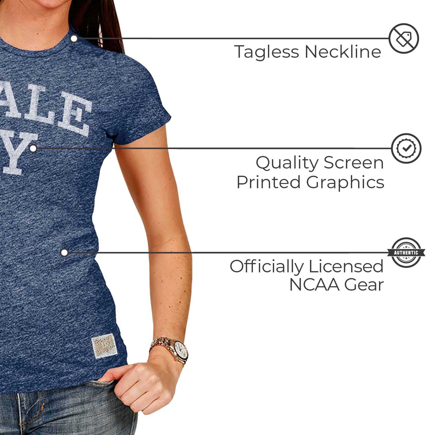 Yale Bulldogs University Women's T-Shirt  - Navy