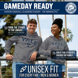 Yale Bulldogs Adult Arch & Logo Soft Style Gameday Hooded Sweatshirt - Gray