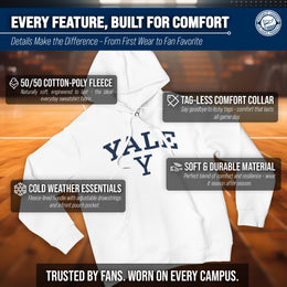 Yale Bulldogs Adult Arch & Logo Soft Style Gameday Hooded Sweatshirt - White