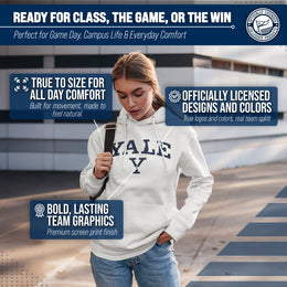 Yale Bulldogs Adult Arch & Logo Soft Style Gameday Hooded Sweatshirt - White