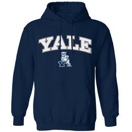 Yale Bulldogs NCAA Adult Tackle Twill Hooded Sweatshirt - Navy