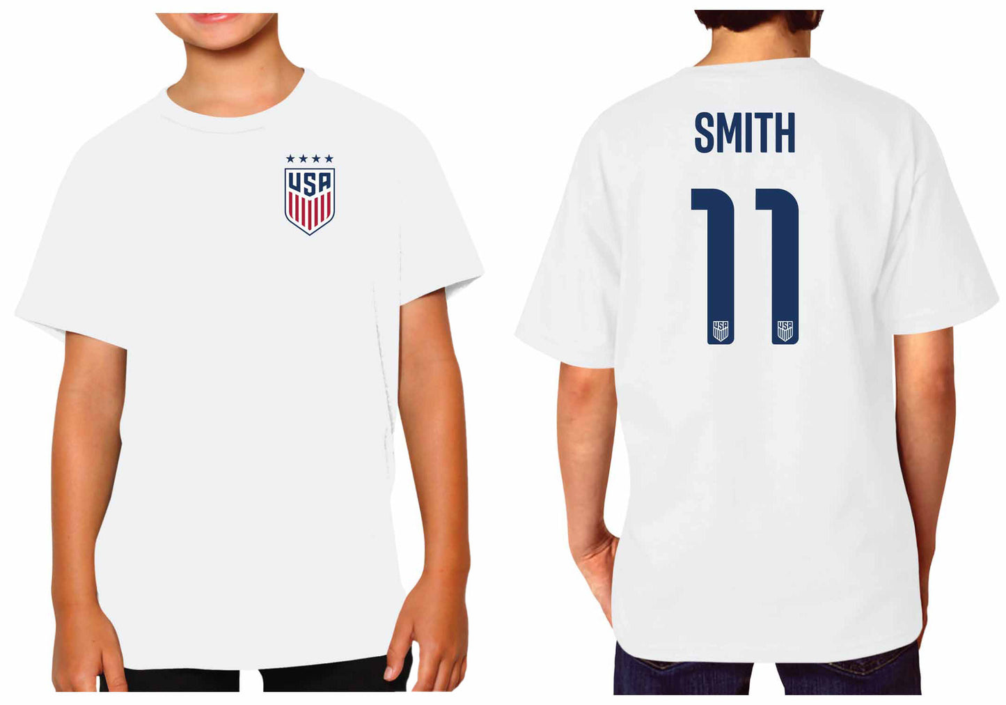 USA National Team The Victory Officially Licensed Youth US Women's National Soccer Team Sophia Smith Name & Number T-Shirt - White #11