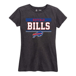 Buffalo Bills NFL Women's Team Block Charcoal Tagless T-Shirt - Charcoal