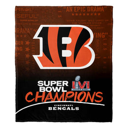 Cincinnati Bengals NFL 50 X 60 Silk Touch High Definition Championship Throw Blanket - Black