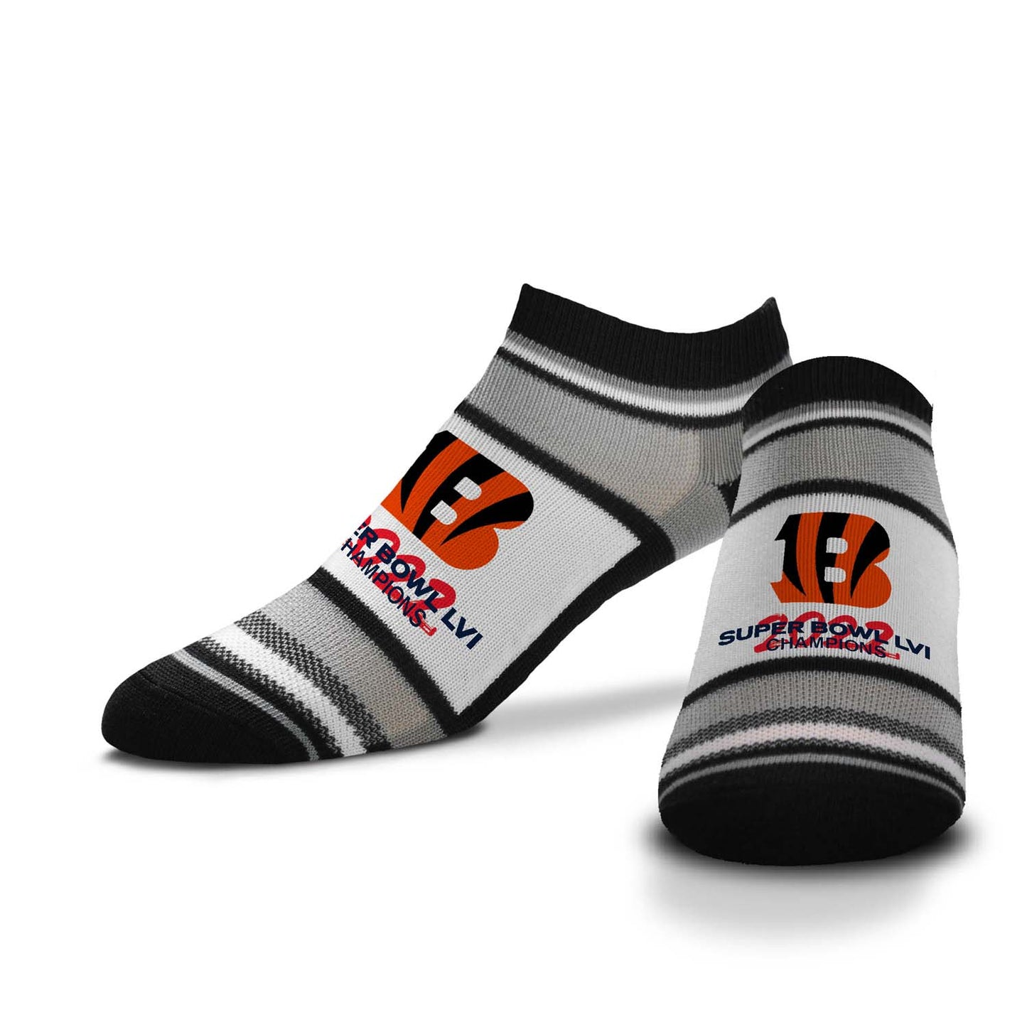 Cincinnati Bengals NFL Youth Championship Marquis Addition No-Show Socks - Black