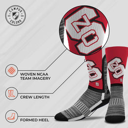 NC State Wolfpack NCAA Adult State and University Crew Socks - Red
