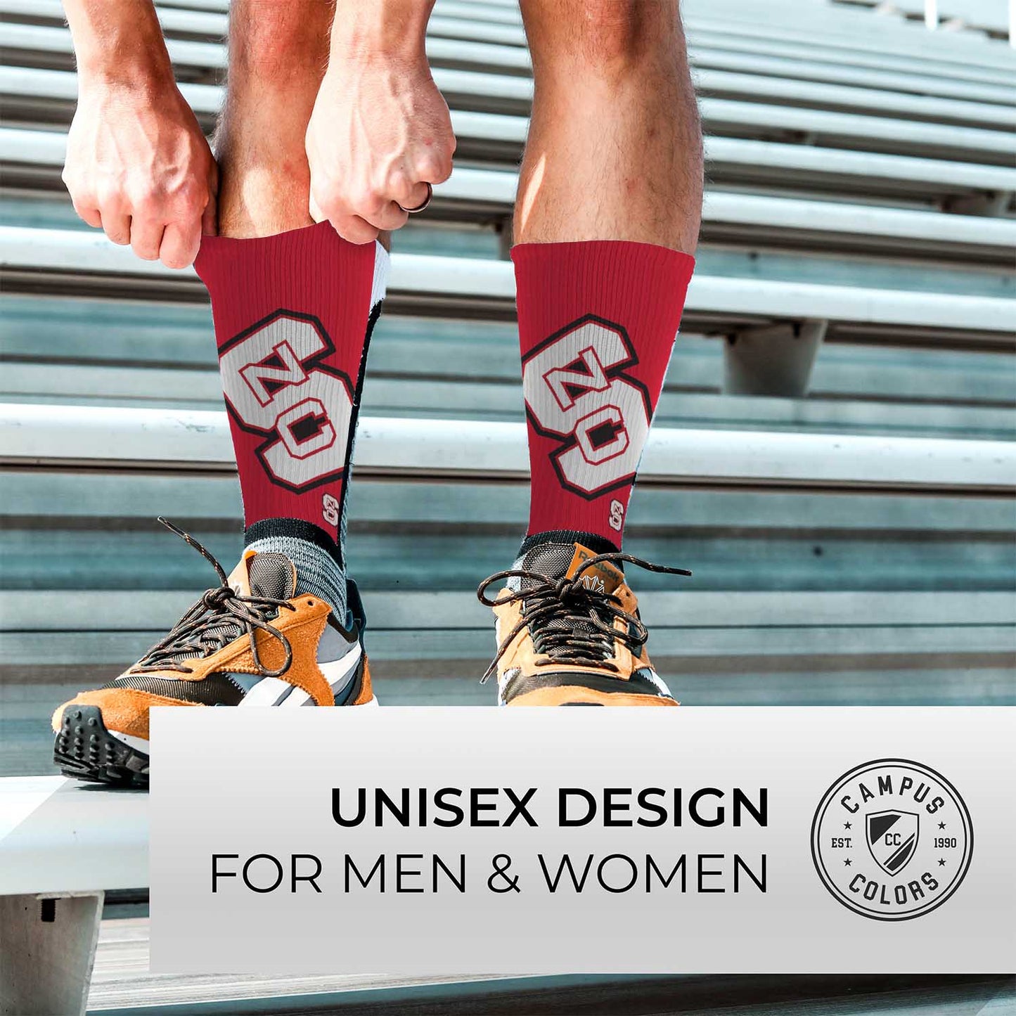 NC State Wolfpack NCAA Adult State and University Crew Socks - Red