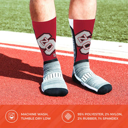 NC State Wolfpack NCAA Adult State and University Crew Socks - Red
