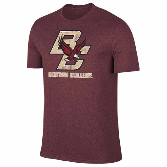 Boston College Eagles Adult MVP Heathered Cotton Blend T-Shirt - Maroon