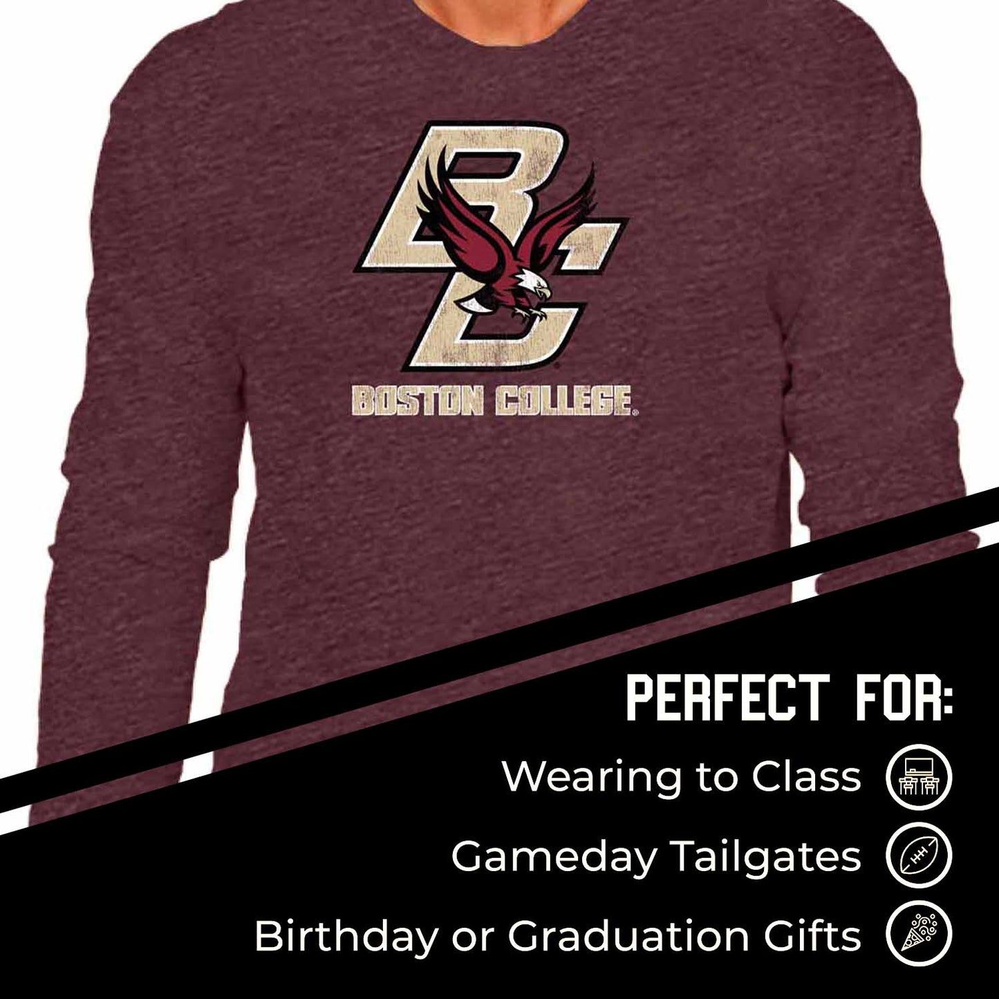 Boston College Eagles NCAA MVP Adult Long-Sleeve Shirt - Maroon