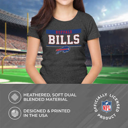 Buffalo Bills NFL Women's Team Block Charcoal Tagless T-Shirt - Charcoal