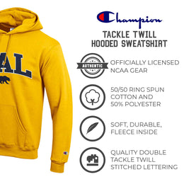 Cal Golden Bears Champion Adult Tackle Twill Hooded Sweatshirt - Gold